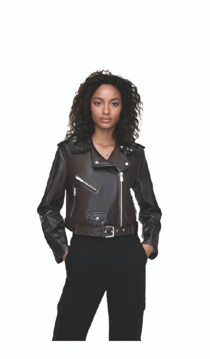 Faux Leather Crop Biker Jacket